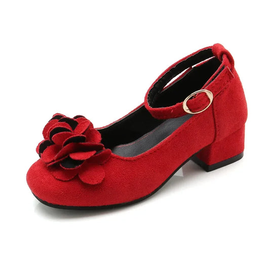Girls Party Shoes High Heeled Fashion Princess with Flowers