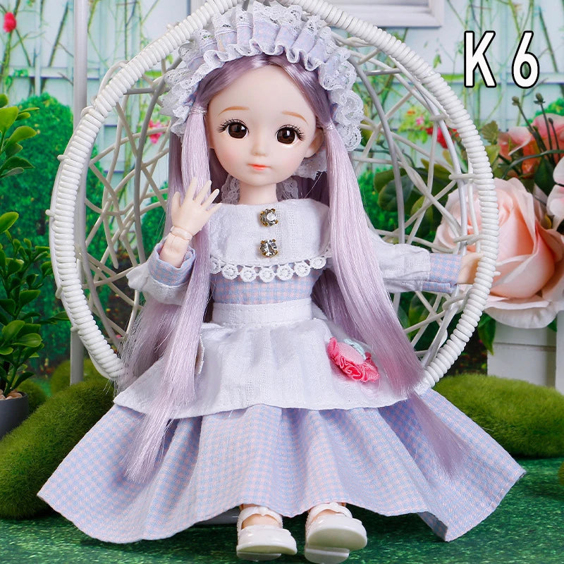 Fashion Cute 1/6 BJD Doll Full Set 30cm Princess Doll Ball Jointed Doll Girl Toy Gift Dolls for Girls Toys for Girls