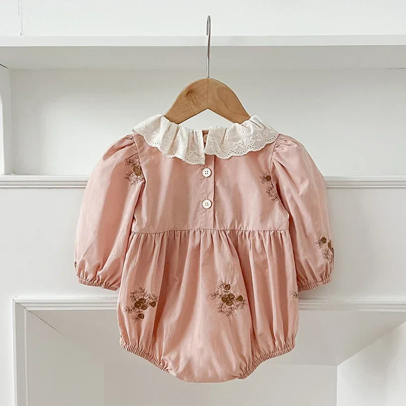 Lace Collar Flower Romper