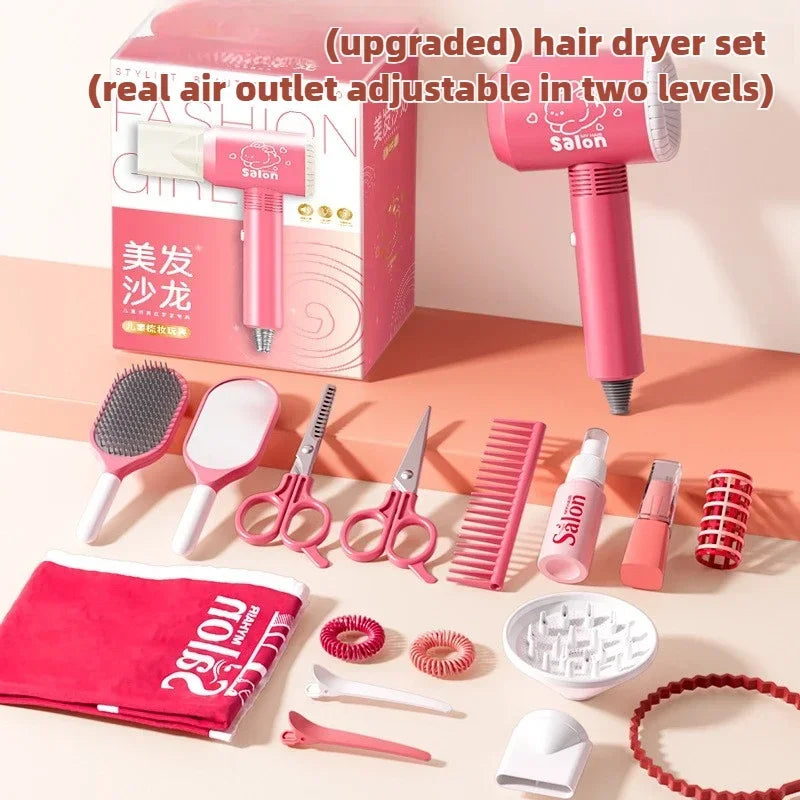 Girls' Beauty Toys Fashion Barber Role Playing Games Simulation Haircut Children Hair Dryer Child Pretend House Play Children