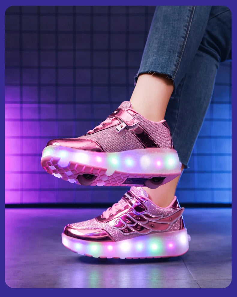 Dual-Use Sneakers Roller Shoes for Kids