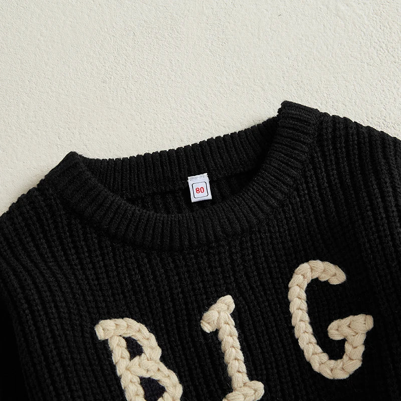 Oscar Round Neck Letter Embroidery Sweater