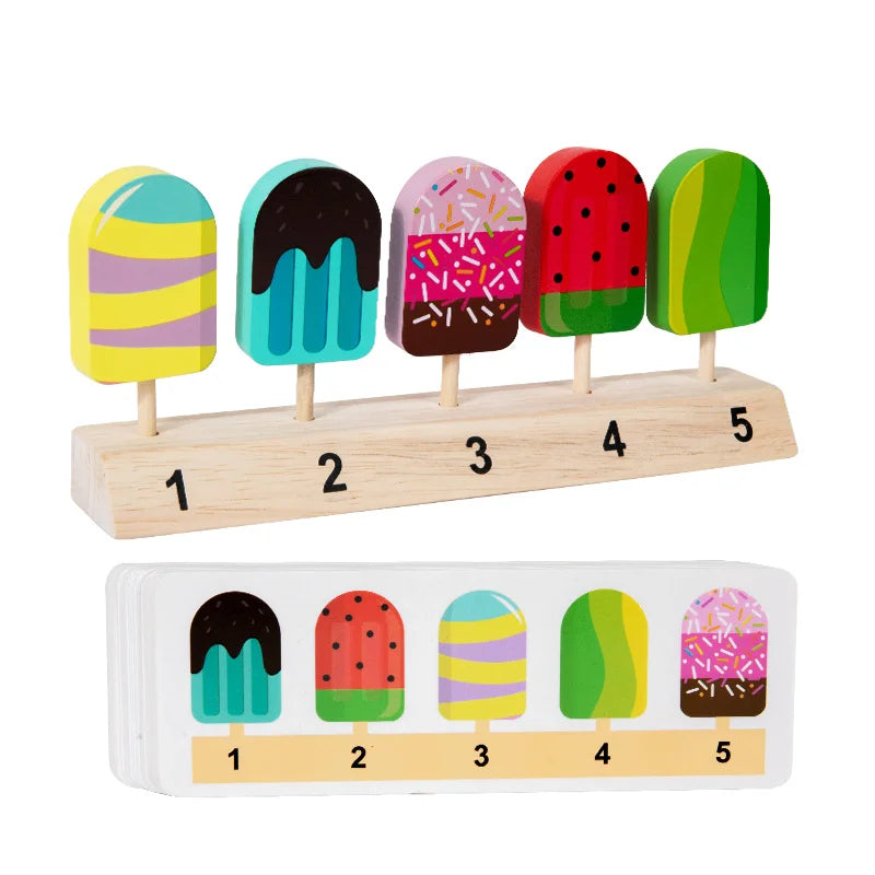 Children's Popsicle Matching Toys for Girls, Simulation Ice Cream, Pretend Play, Baby Enlightenment Educational Toys Decoration