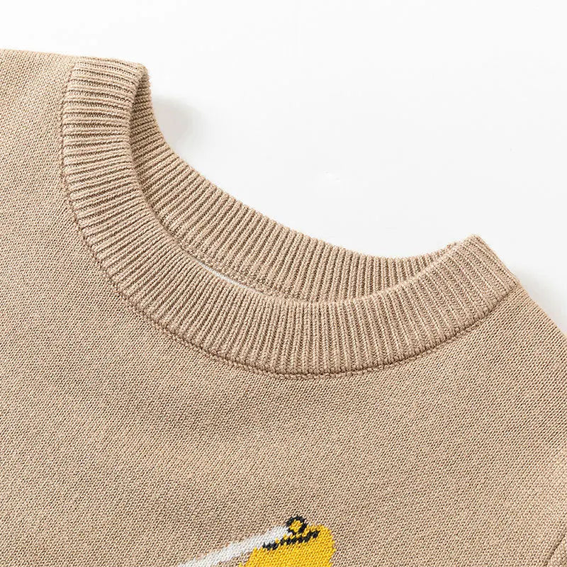 Fernelys Casual Cartoon Excavator Sweater