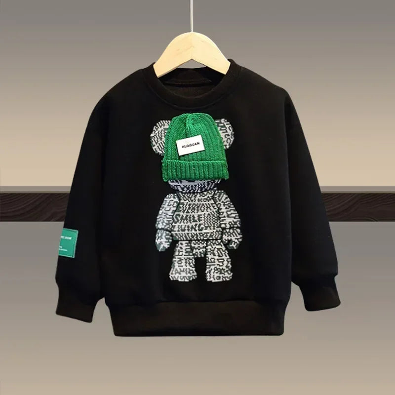 Boy Clothes Set Autumn - Cartoon Bear Top and Pant
