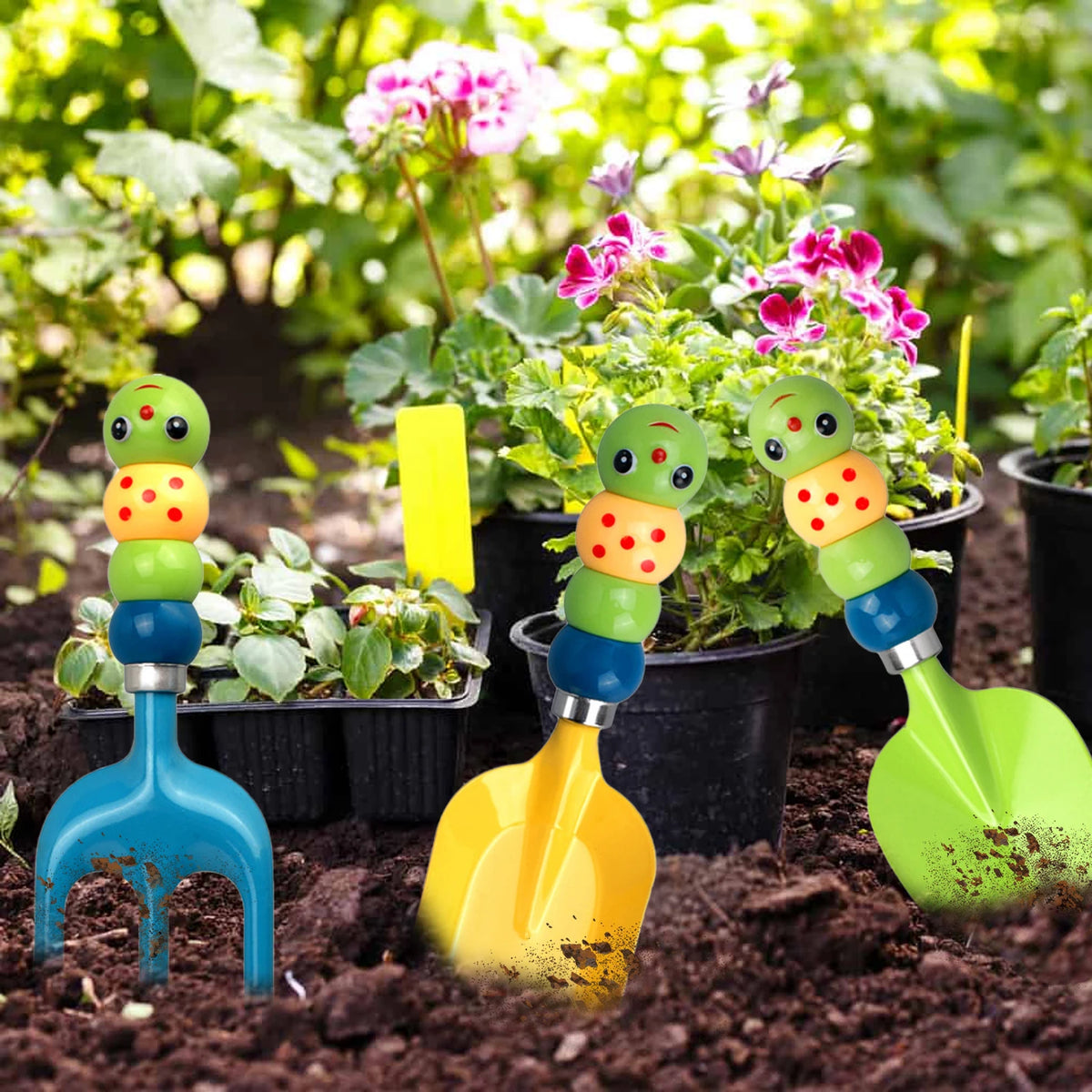 Colorful Garden Tools Toys for children Outdoor Gardening Trowel Shovel Rake Yard Watering Pot Digging Beach Safe Toys