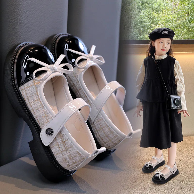 Girls' Spring and Autumn Leather Shoes 2025 Middle aged Children's Baby Soft soled Performance Shoes Children's Princess Shoes