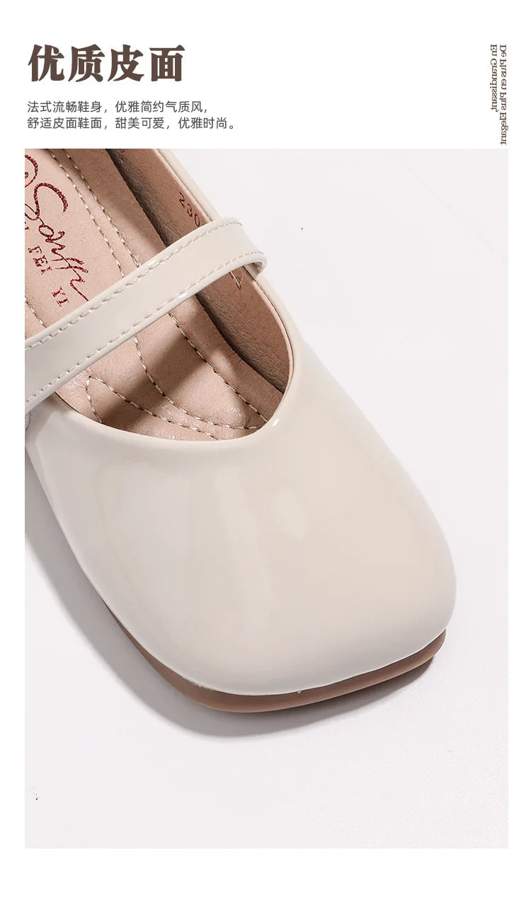 Zapatos Niña Girl Leather Shoe New Red Princess Shoes Summer Flat Sole Single Shoe Mary Jane Shoe Lolita Shoes Girl Kids Shoes