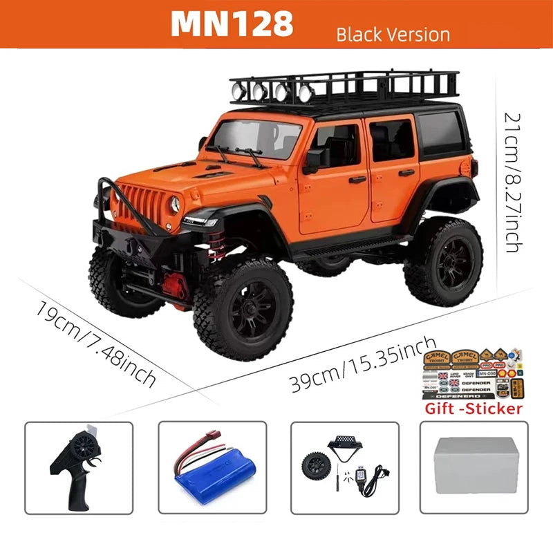 MN128 1/12 RC Car 4WD Jeep Model 2.4G Remote Control LED Light 4X4 Off Road