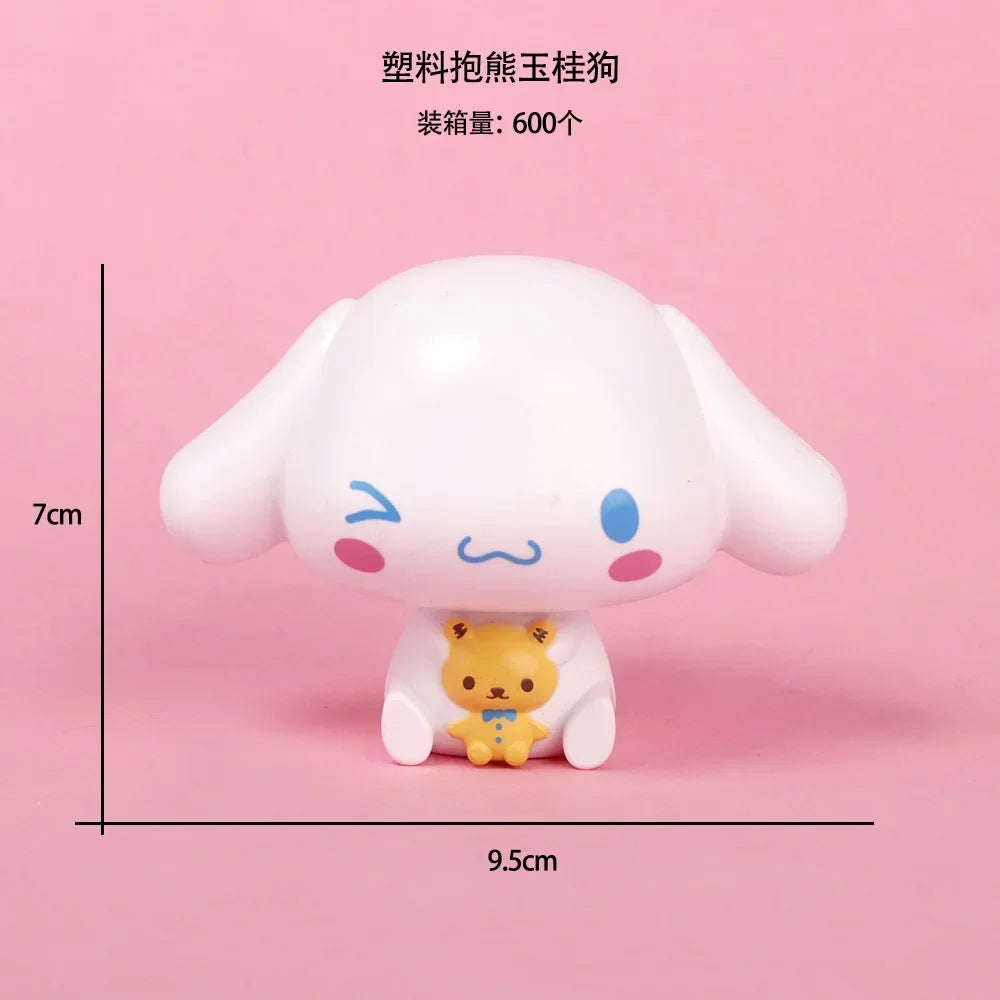 Hello Kitty Kuromi Melody Cinnamoroll Action Figure Toys Dolls Model Ornament Desktop Sanrio Birthday Gifts Cake Decoration Gift