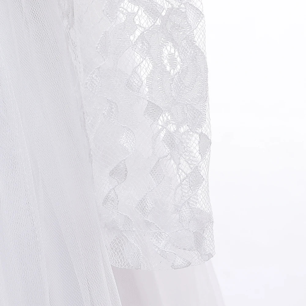 Summer White Bridesmaid Dress  For Girls Children Party Wedding Dress