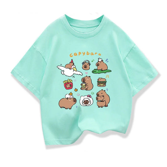 Ethan Cute Capibara Short Sleeve Tees
