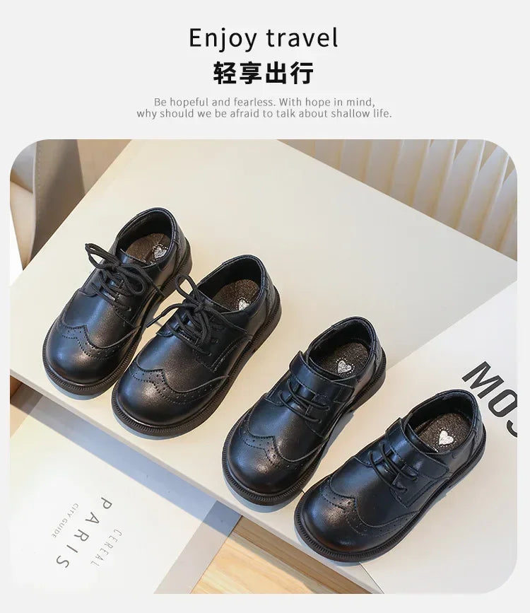 School Student Shoes for Boys Kid Spring Autumn Block New Black Boy Girl Loafer Soft Sole Kid Flats