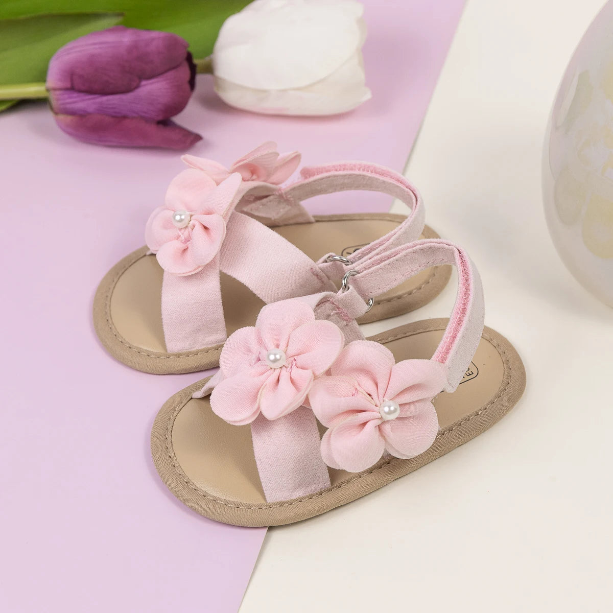 2025 New Baby Girls Shoes Flowers With Pearls Summer Cool Princess Sandals