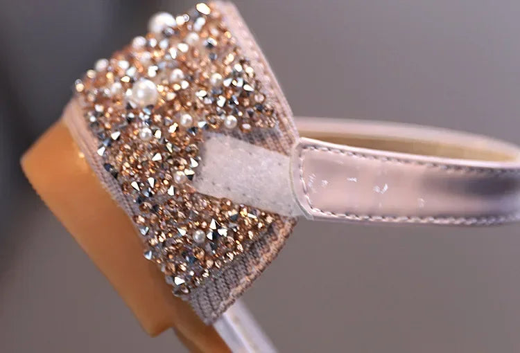 Sandals Toddler Girl Childrens Shoes Pearl Rhinestones Shining Kids Shoes