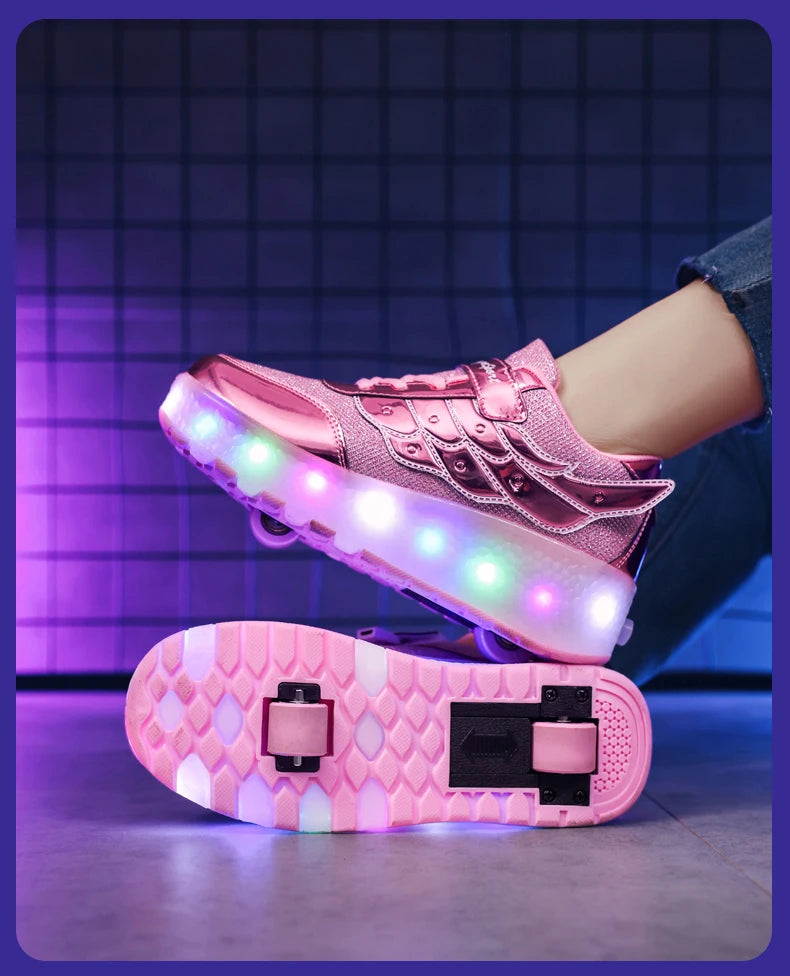 Dual-Use Sneakers Roller Shoes for Kids