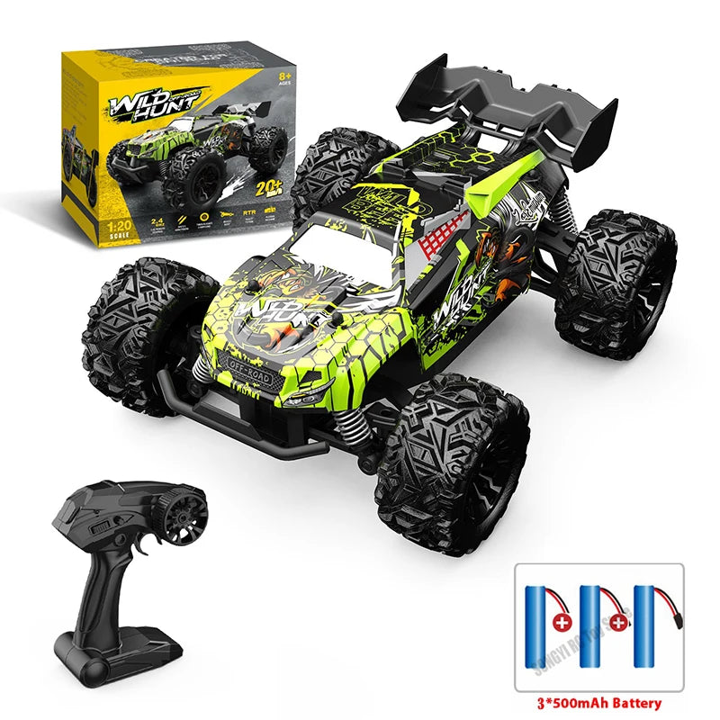 1:20 Off Road RC Car 4WD All Terrain RC Monster Truck, 2.4G High Speed with LED Light, Top Birthday Christmas Gift Toy for Boys