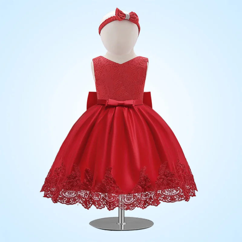 Baby Girl Dress, Little Princess Lace Color-block Baby First Year Old Summer Baby Dress