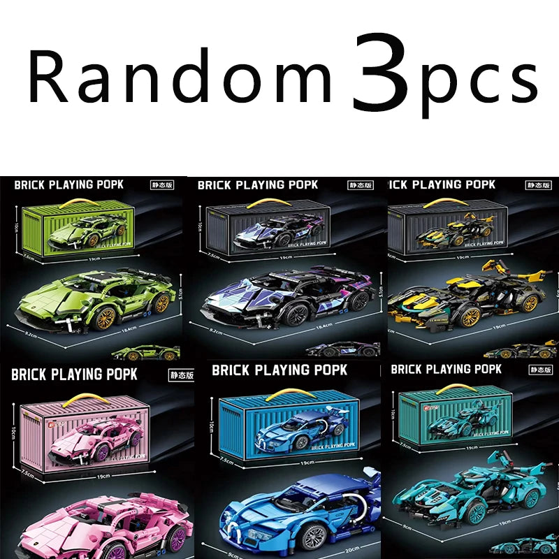 Hot Technical Building Blocks Car Racing Sport Speed Vehicle Model City Mechanical Super Bricks Puzzle Toy Adult Gift Toys Adult