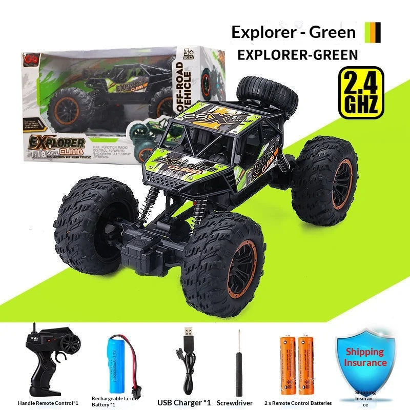 Large Size 2.4g Remote Control Monster Truck 4wd Professional High Speed Rechargeable Off Road Climbing Car Toy For Boys Kids