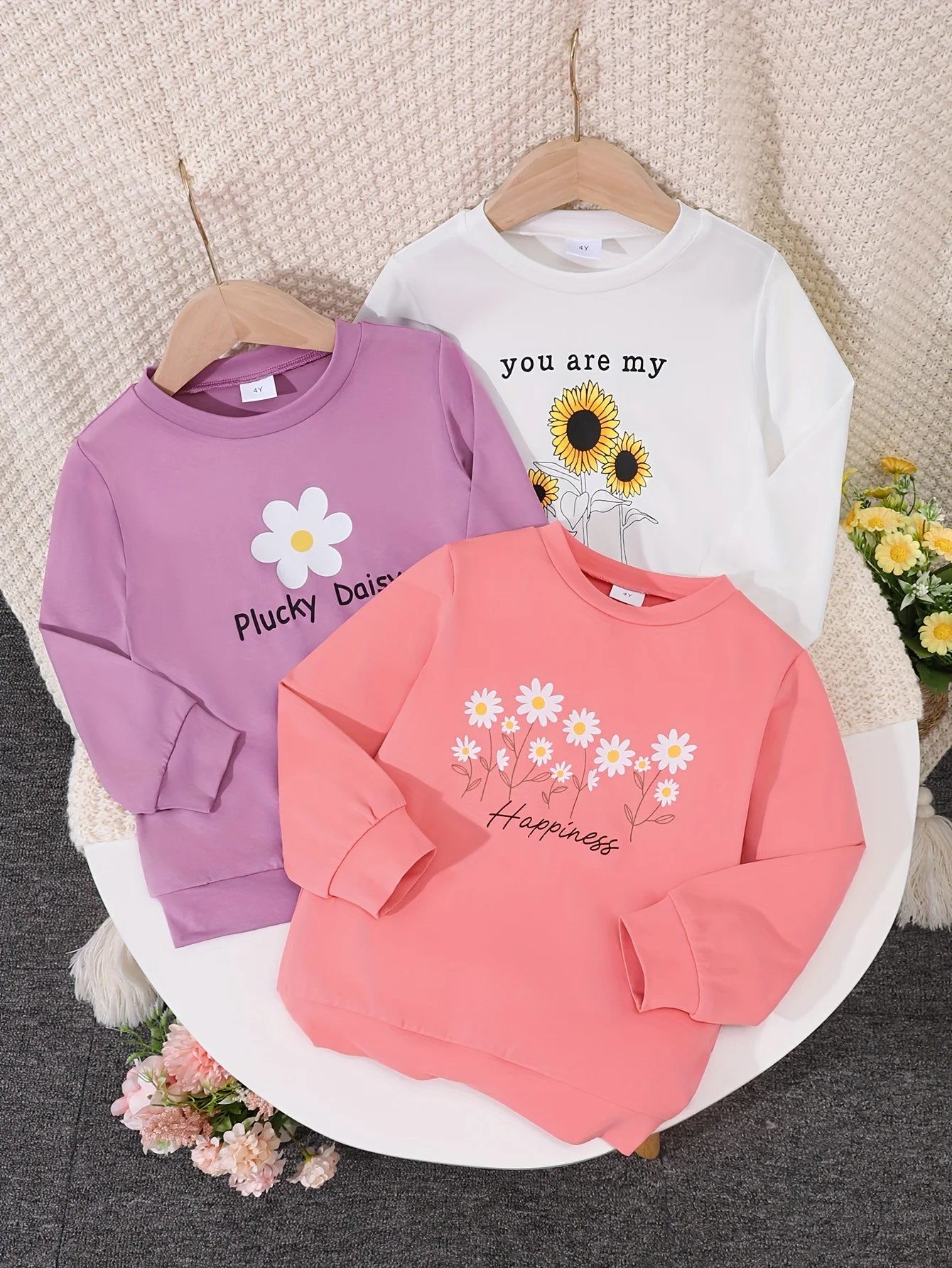 Leslie Floral Long Sleeve Tops for Girls