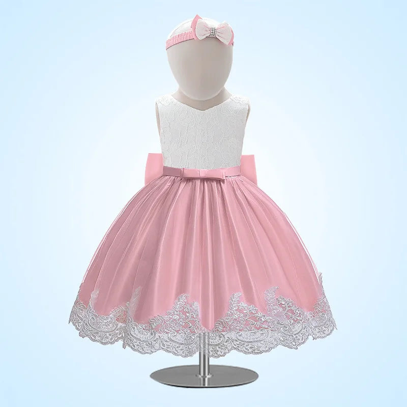 Baby Girl Dress, Little Princess Lace Color-block Baby First Year Old Summer Baby Dress