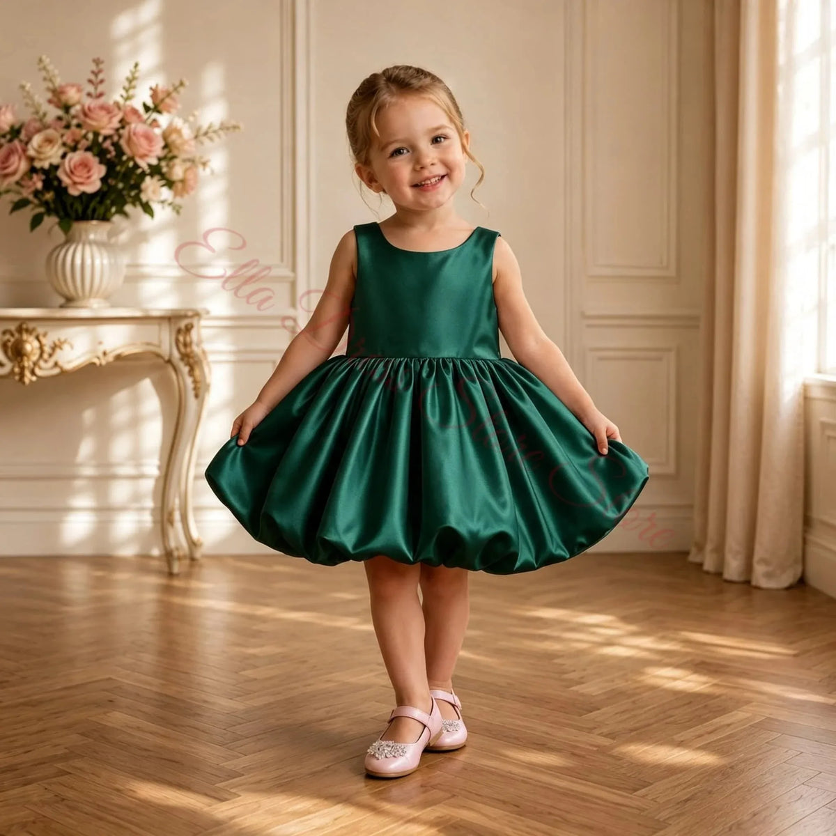 Wholesale Baby 3D Flower Girl Dress for Kids Bloomer Top Market