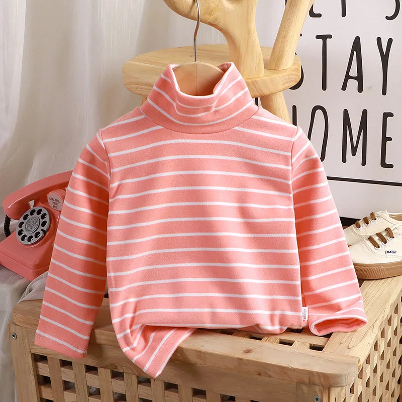 Rocio Striped High Collar Sweatshirt Top