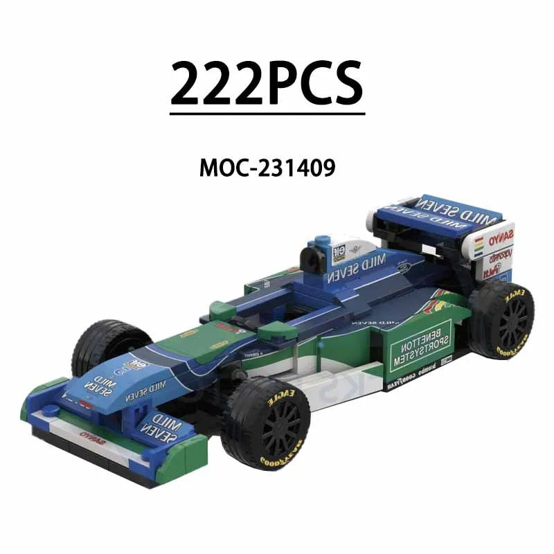 F1 Racing Car Building Blocks 8-Grid Racing Champion Vehicle (With Stickers) Children's Birthday Gift Christmas Toy Gift