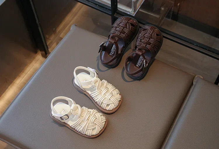 New Sandals Summer Children's Woven Casual Baby Shoes Girls