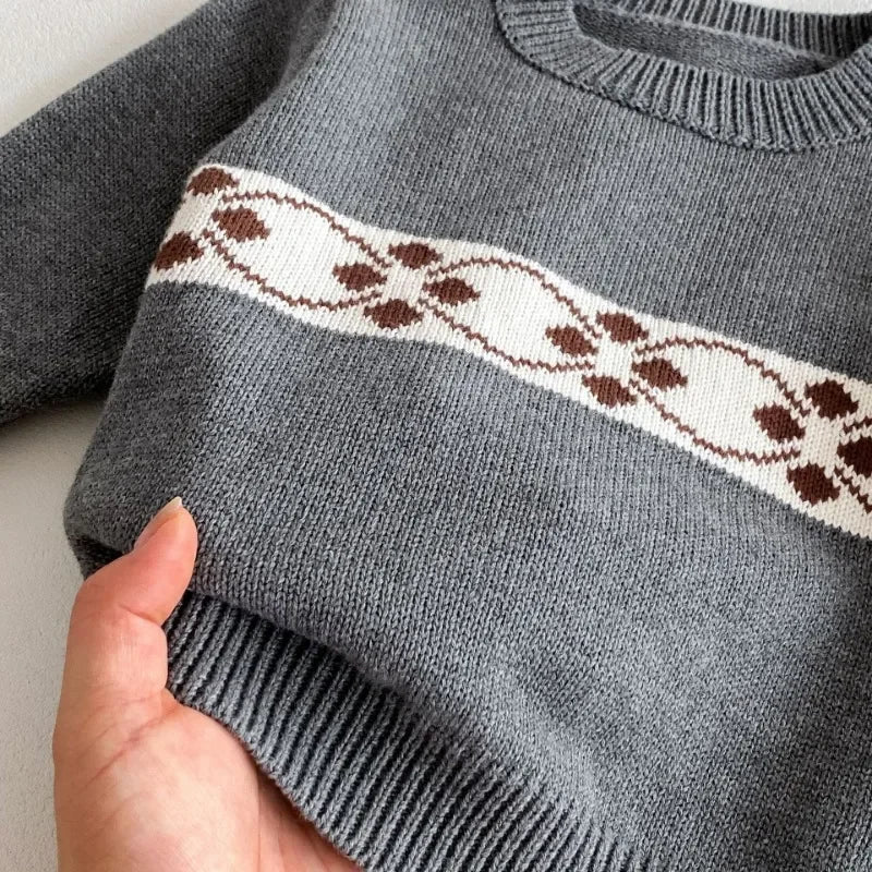 Liam Baby Boy Jacquard Retro Sweater