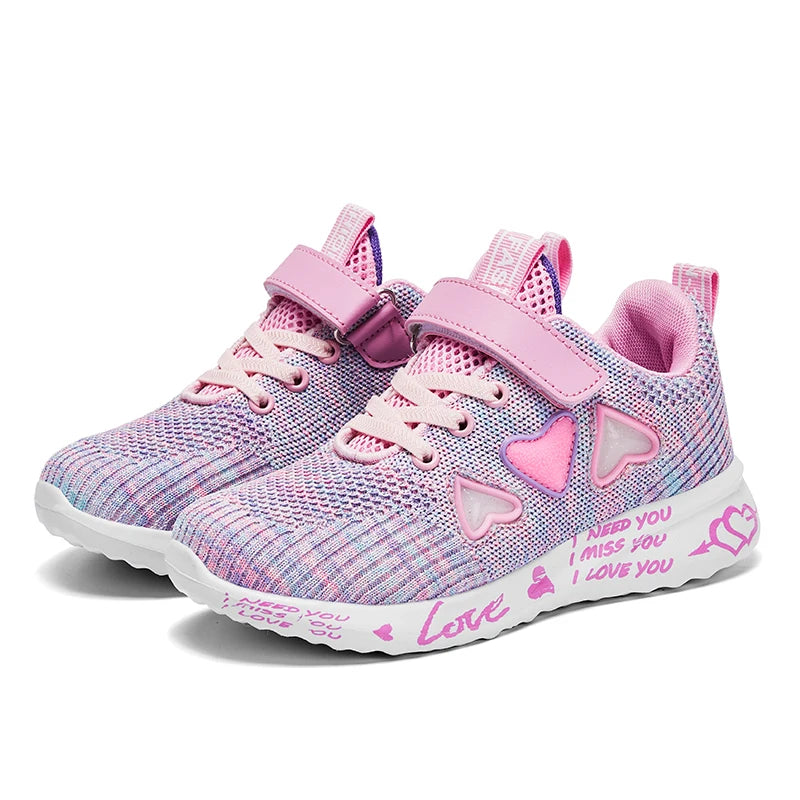 Cozy Knit Shoes for Girls Ultra Breathable Sneakers Lightweight Footwear Comfy and Casual