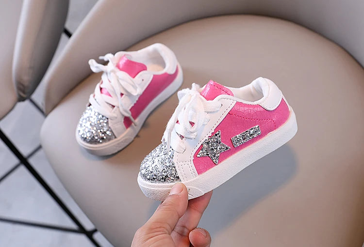 Girls' Shoes 2025 Spring New  Casual Versatile Little Girls  Star sneakers Spring and Autumn Children's Sports Shoes
