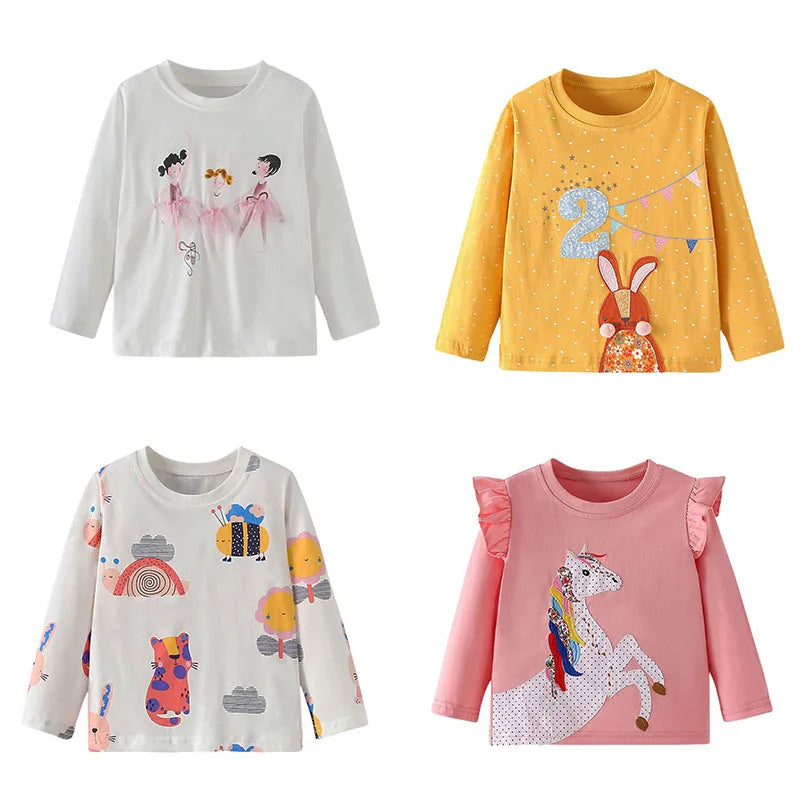 Alice Unicorn Long Sleeve Girls Tops