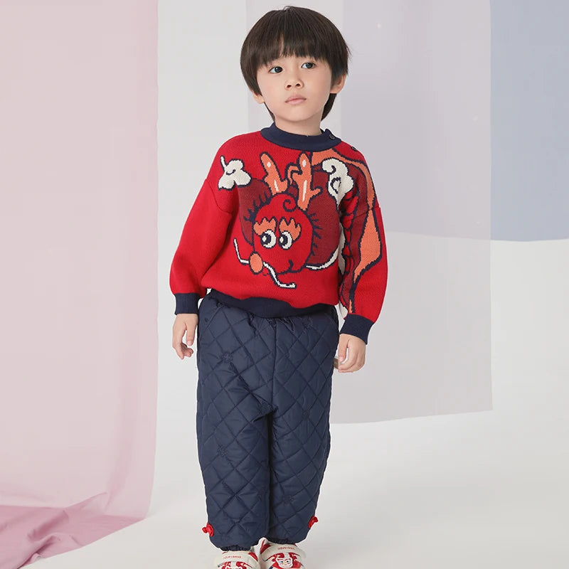 Henrry Cotton Kids Turtleneck Pullover Sweater