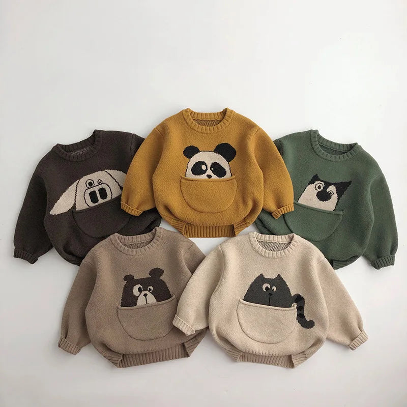 Gaby Cartoon Boys Knitwear Korean Style Sweater