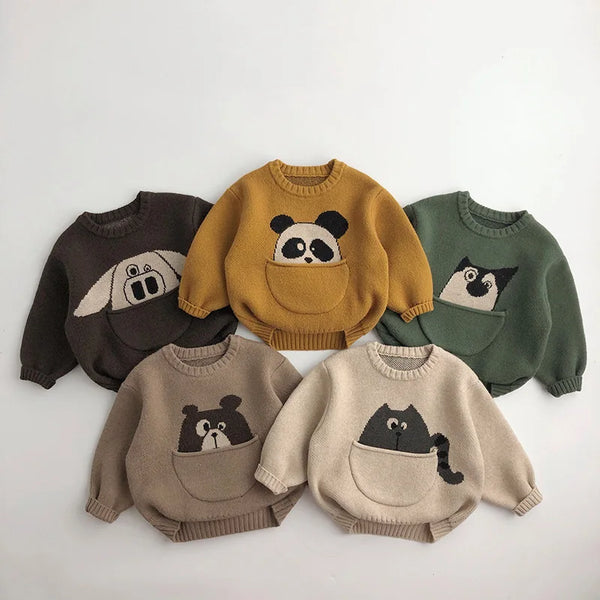 Gaby Cartoon Boys Knitwear Korean Style Sweater