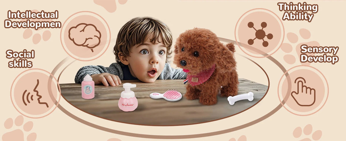 Interactive Electronic Puppy Toys for Kids, Walking Dog Toy with Leash, Remote Control, for Girls and Boys Aged 3+,birthday gift