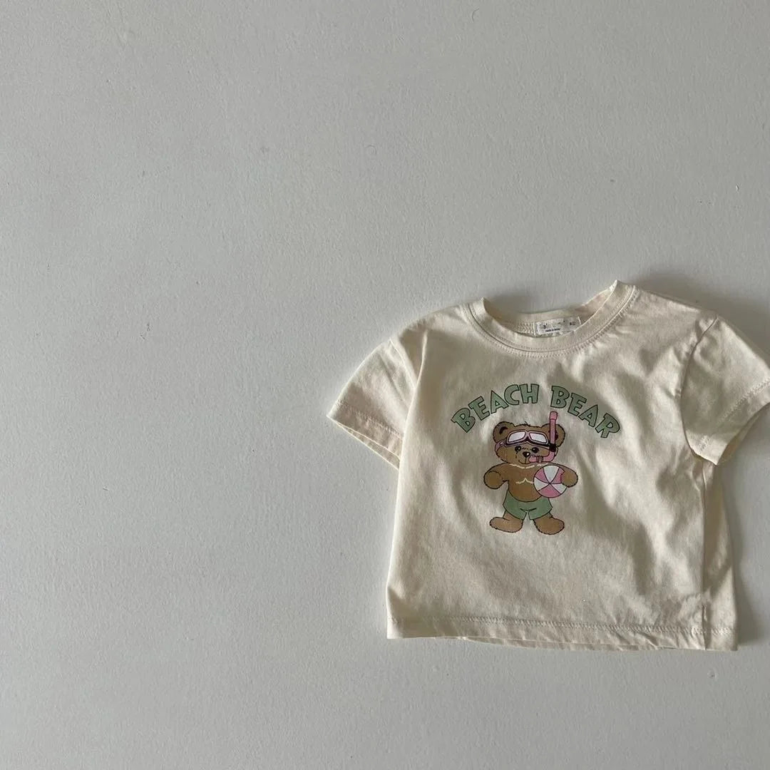 Lucas Short Sleeve Infant Bear Cotton Casual T Shirt