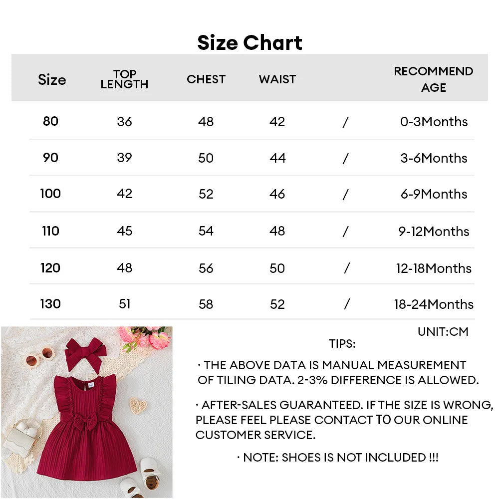Ava Baby Girl Summer Dress for Toddlers with Headbow