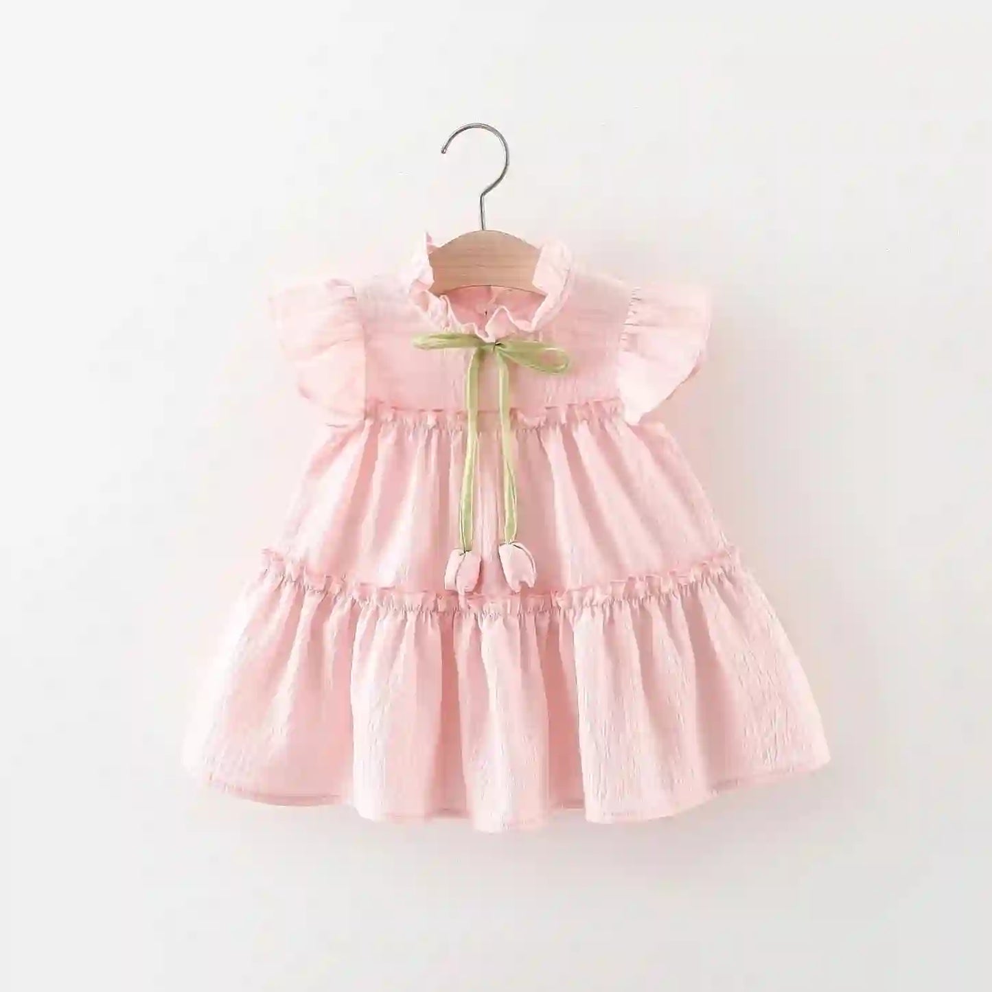 Kamari Pink Tulip Baby Girl Dress for 9 Months to 4 Years