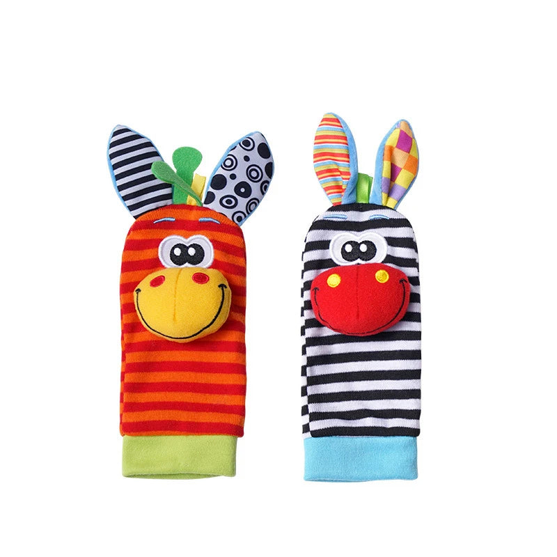 Baby Wrist Rattles Socks Newborn Animal Socks Infants Foot Finder 0-12 Months