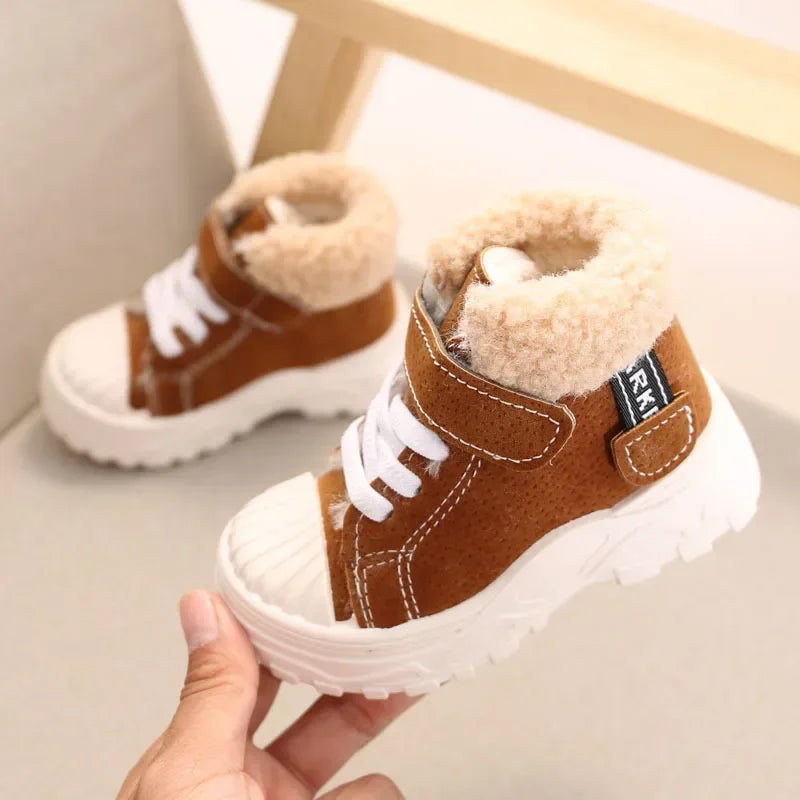 Lucas Warm Boots Winter New Boys Plus Thicken Velvet Cotton Shoes Waterproof