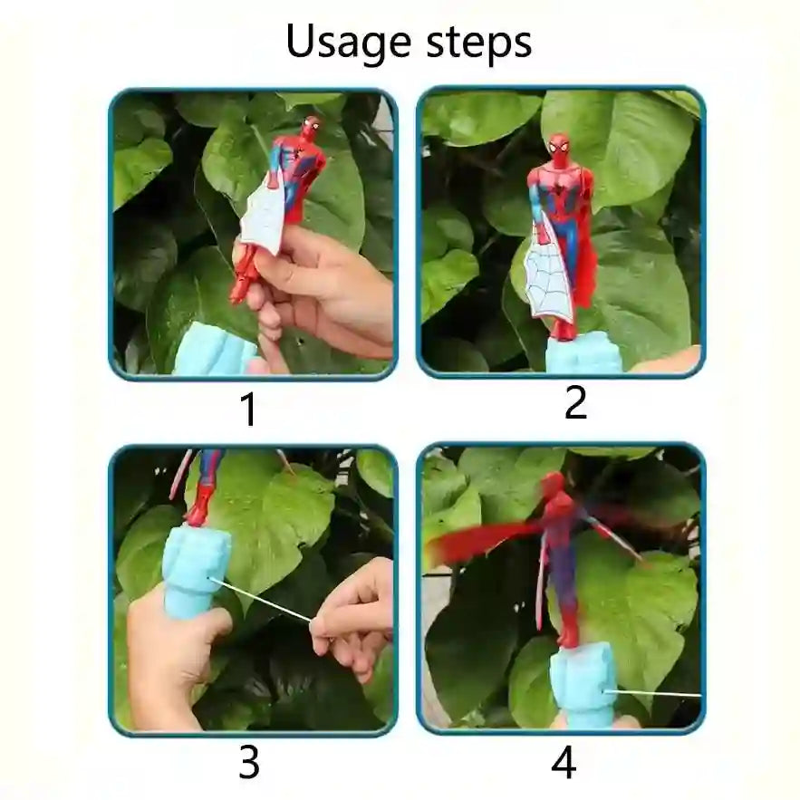 Spiderman Flying Toy - Bamboo Dragonfly Outdoor Toy