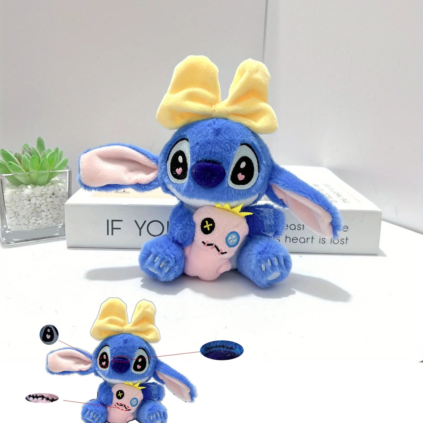 Disney Stitch Plush Toy Cute Soft Stuffed Doll, Cartoon Collectible for Girls, High-Quality, Birthday, Christmas & Holiday Gift