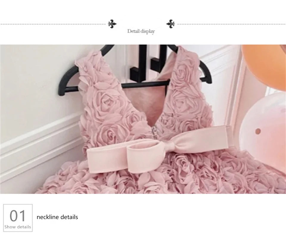 Baby Dress 2023 New Summer Girls' Dress for Children' Floral Baby Princess Tutu Dress