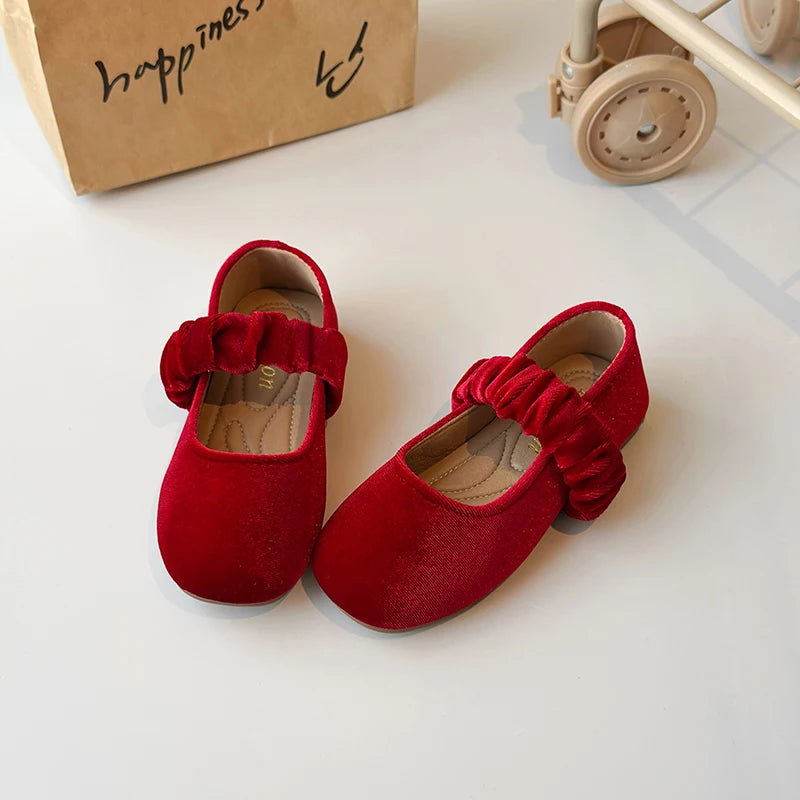 Spring Girl's Casual Shoes Round Toe Shallow Hook-loop Chic Kid's Flat Shoe Solid Colors Anti-slip Daily Comfy Children Shoe