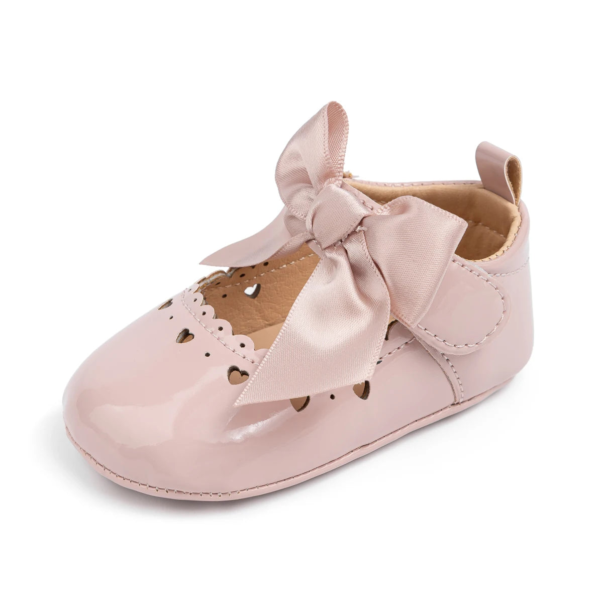 Newborn Baby Girl Shoes Soft Sole Infant Toddler Mary Jane Flats Princess Bowknot Patent Leather Dress Shoes Wedding Party Gift