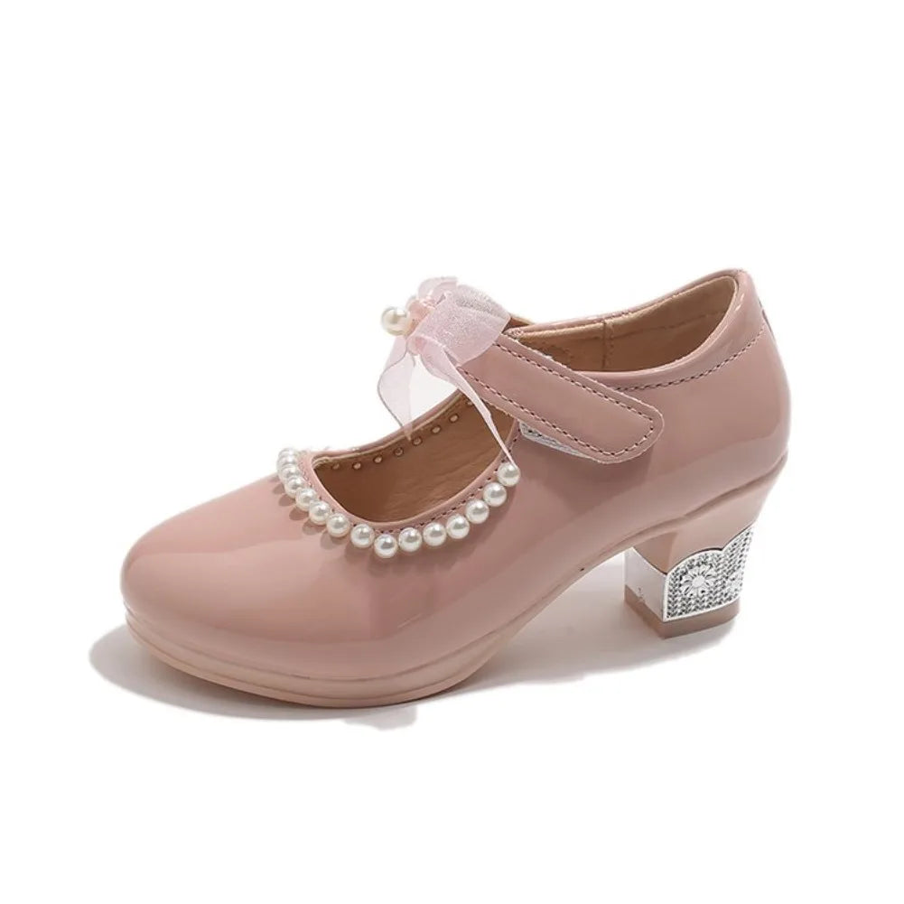 French Girl Heels Spring New Bow Girl Princess Shoes Soft Sole Girl Shoes Performance Shoe Fashion Women Shoes Туфли Для Девочки
