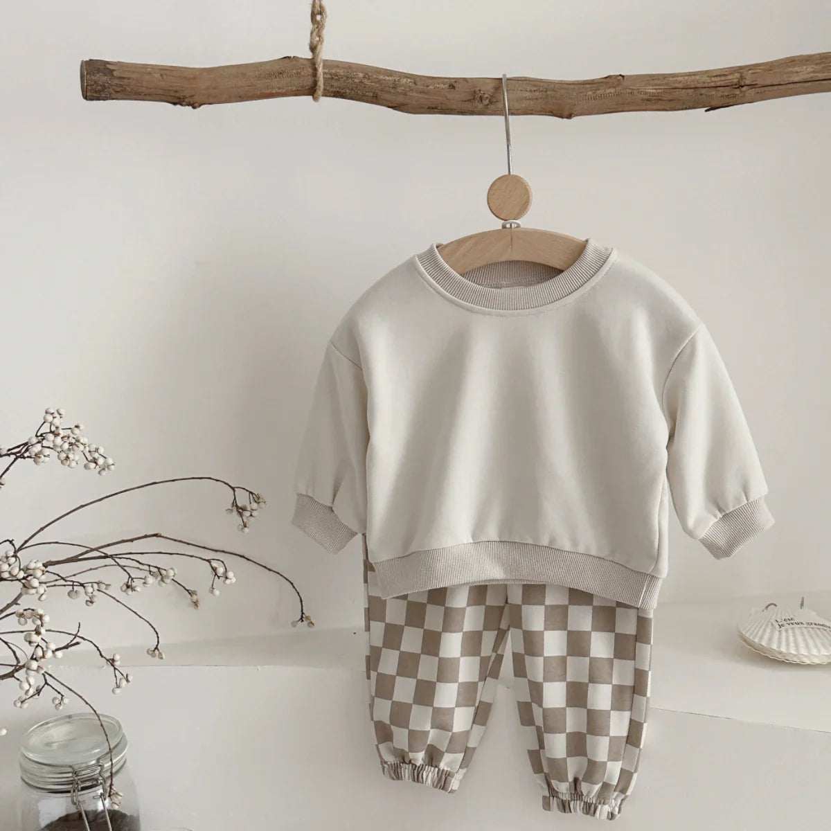 Felix Checkered Pants Sweater Set